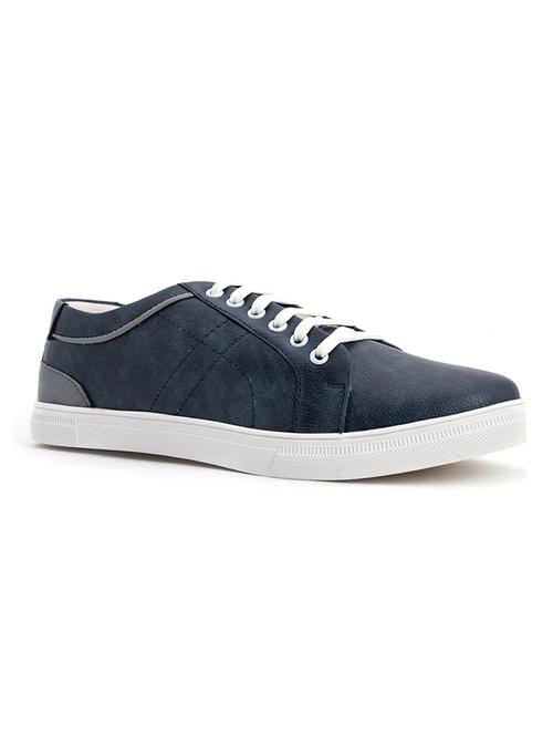 navy synthetic lace up sneakers - 18143541 - Very Small Image - 1