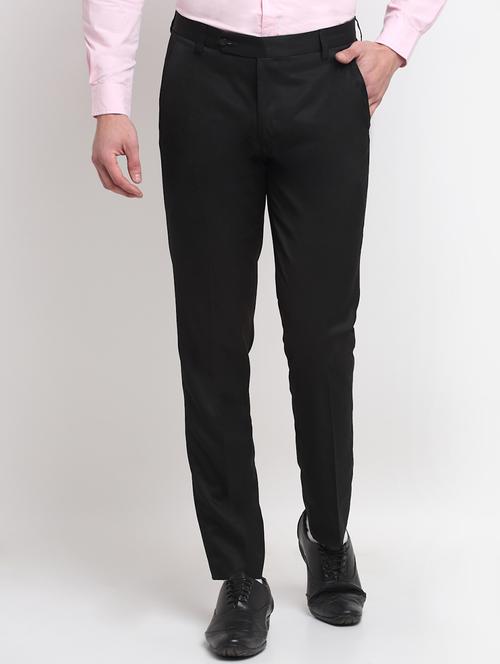 black solid formal trouser - 18145044 - Very Small Image - 1