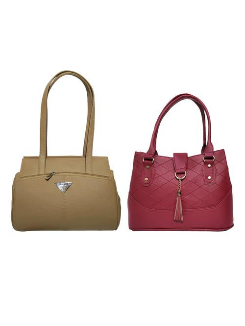 multi colored leatherette (pu) combo handbag - 18146424 - Very Small Image - 1