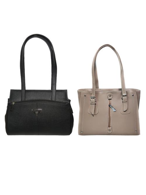 pack of 2 leatherette (pu) combo handbag - 18146468 - Very Small Image - 1