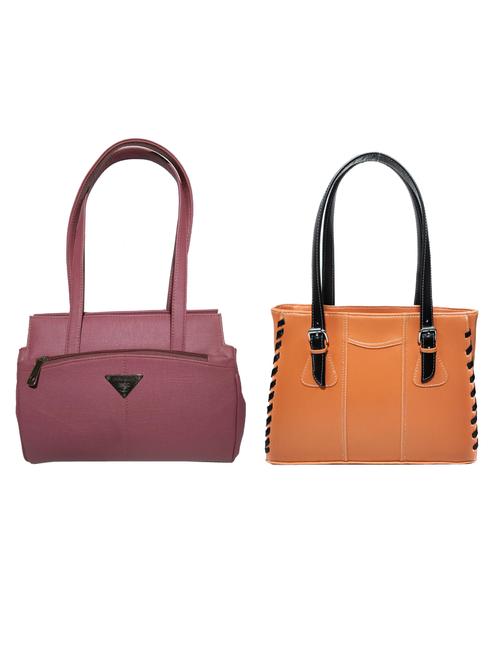 pack of 2 leatherette (pu) combo handbag - 18146497 - Very Small Image - 1