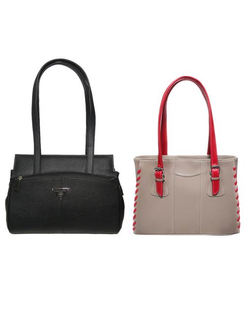 pack of 2 leatherette (pu) combo handbag - 18146498 - Very Small Image - 1
