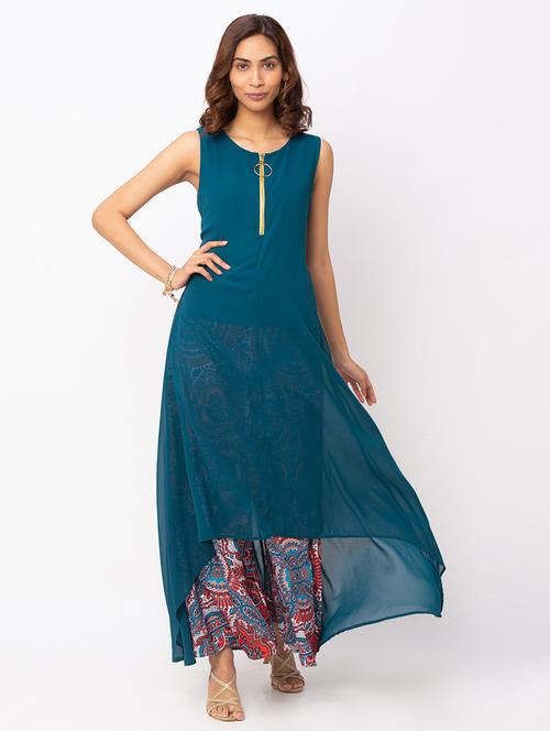 green georgette straight top - 18146860 - Very Small Image - 1