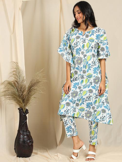 white cotton kaftan  set - 18150635 - Very Small Image - 1