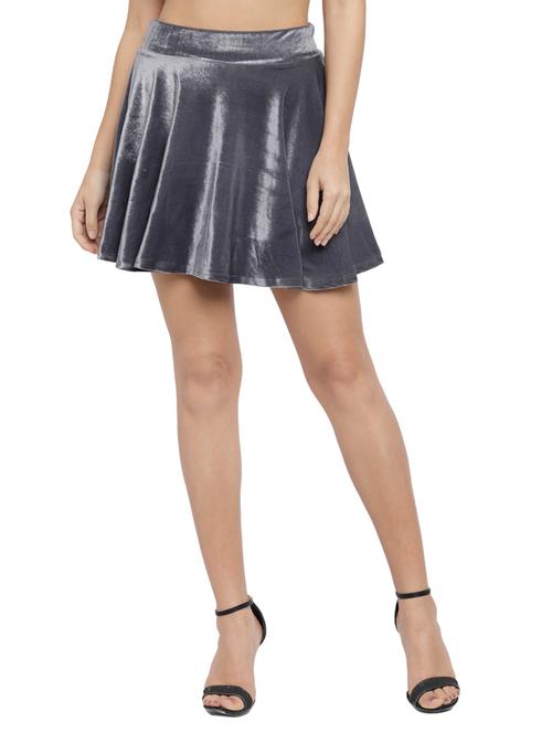 grey velvet skater skirts - 18151026 - Very Small Image - 1