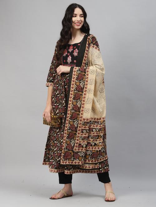 black cotton suit  set - 18151175 - Very Small Image - 1