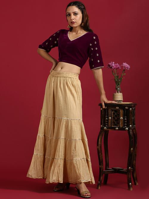 purple velvet embroidered blouse - 18151723 - Very Small Image - 1