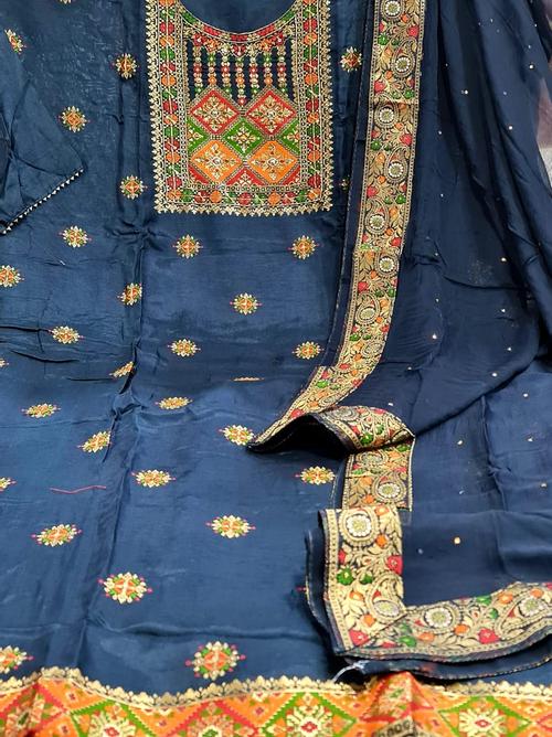 pure dola silk banarasi suits wit  - 18151951 - Very Small Image - 1