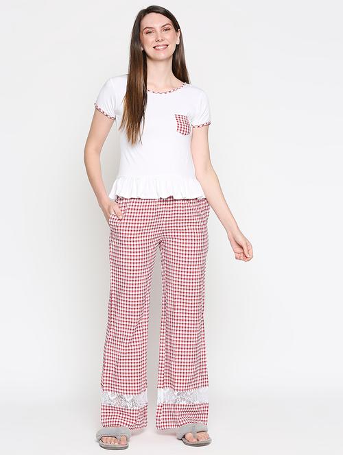 red viscose pyjama set nightwear - 18153094 - Very Small Image - 1