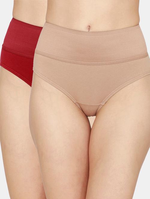 red color  cotton hipster panty - 18153379 - Very Small Image - 1