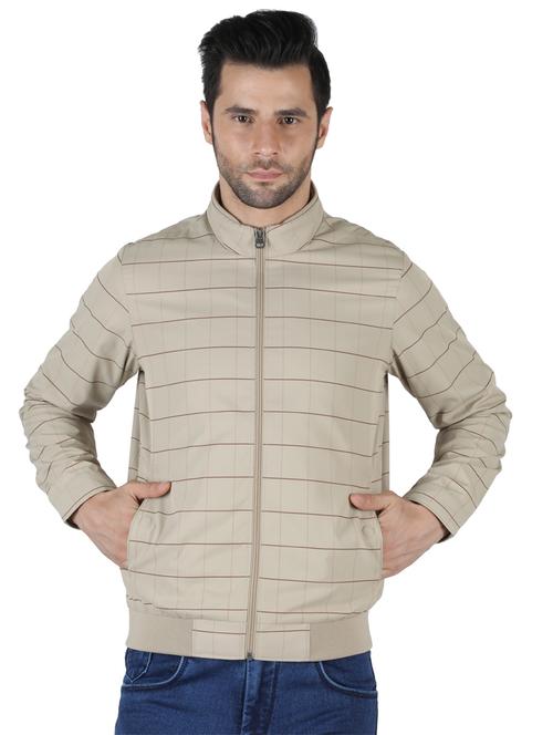 beige checked bomber jacket - 18155015 - Very Small Image - 1