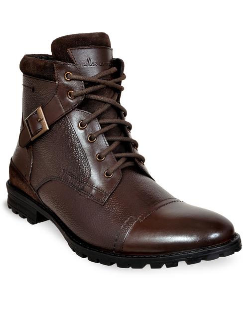 brown leather high ankle boots - 18157871 - Very Small Image - 1