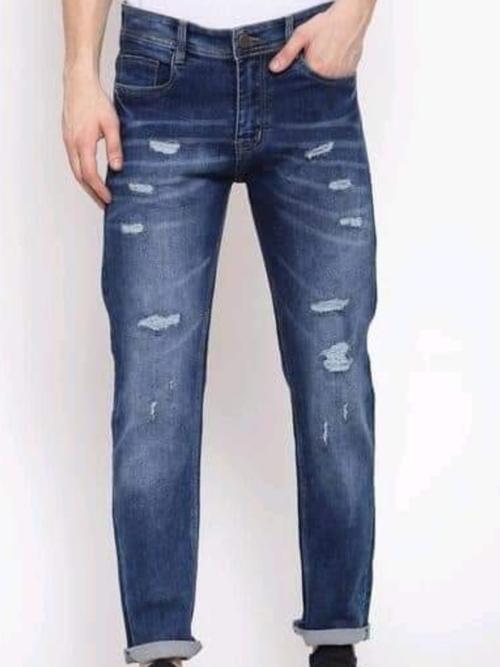 men denim rough jean's blue color  - 18158942 - Very Small Image - 1