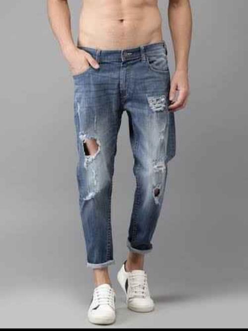 men denim rough jean's blue color  - 18158958 - Very Small Image - 1