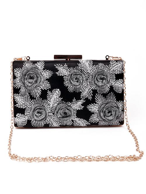 black embroidered regular clutch - 18163165 - Very Small Image - 1