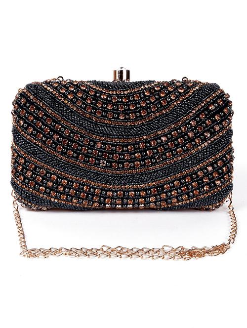 black embellished regular clutch - 18163181 - Very Small Image - 1