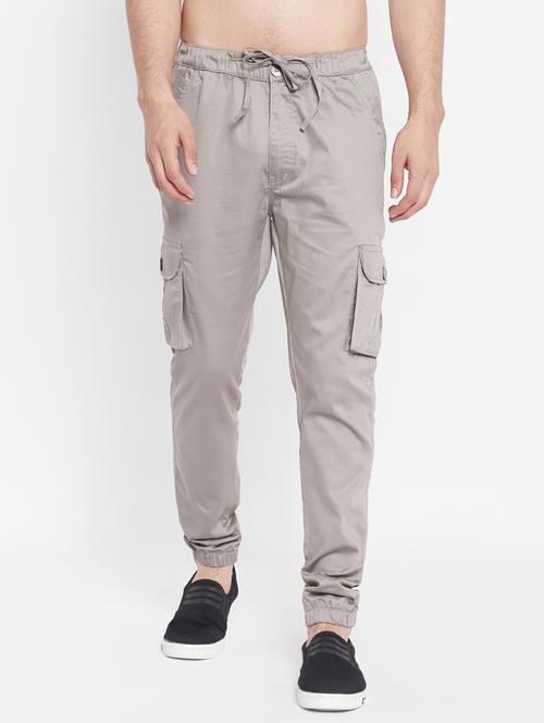 taupe solid jogger - 18164523 - Very Small Image - 1
