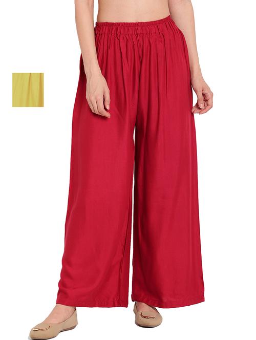 set of 2 solid flared palazzo - 18165119 - Very Small Image - 1