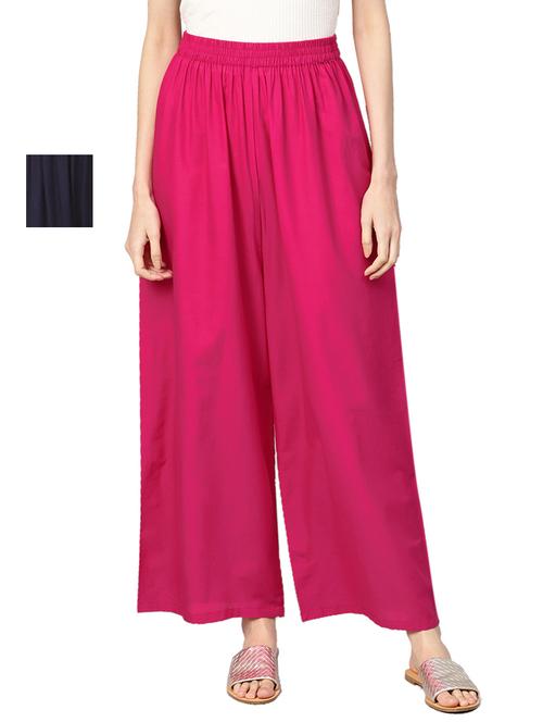 set of 2 solid flared palazzo - 18165160 - Very Small Image - 1