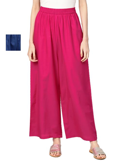 set of 2 solid flared palazzo - 18165161 - Very Small Image - 1