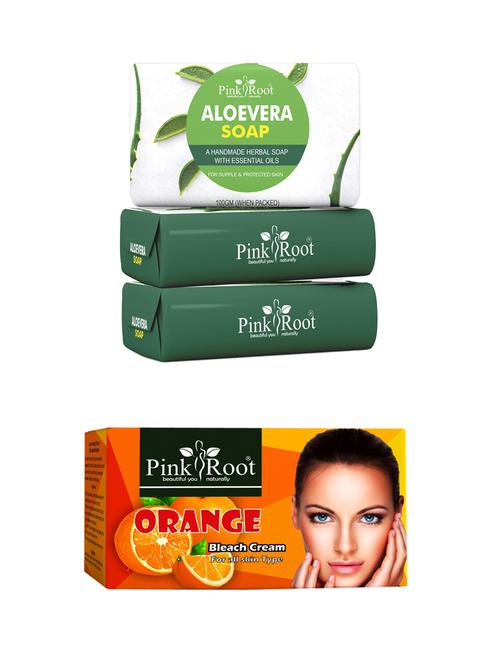 pink root charcoal soap 100gm (pack of 3) with pink root orange bleach 250gm - 18167804 - Very Small Image - 1
