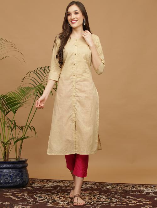 solid straight kurta - 18169377 - Very Small Image - 1