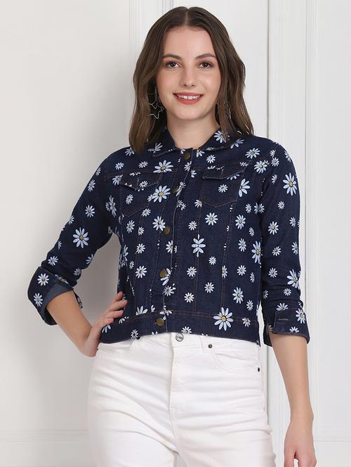 dark blue denim summer jacket - 18170957 - Very Small Image - 1