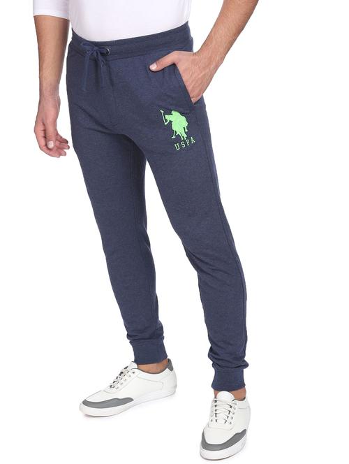 blue cotton blend joggers - 18171854 - Very Small Image - 1