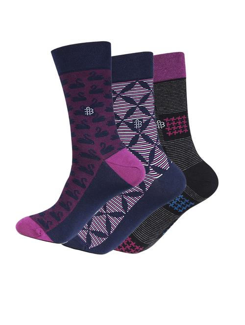 men pack of 3 printed above ankle length socks - 18171960 - Very Small Image - 1