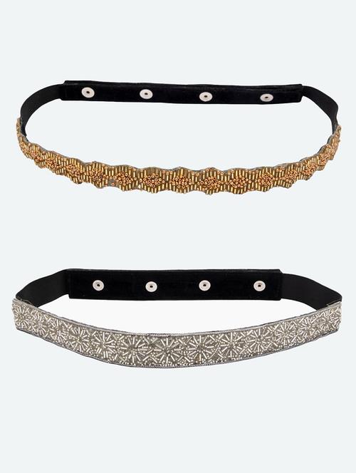 silver-gold glitz & glam embellished belt combo of 2 - 18172016 - Very Small Image - 1