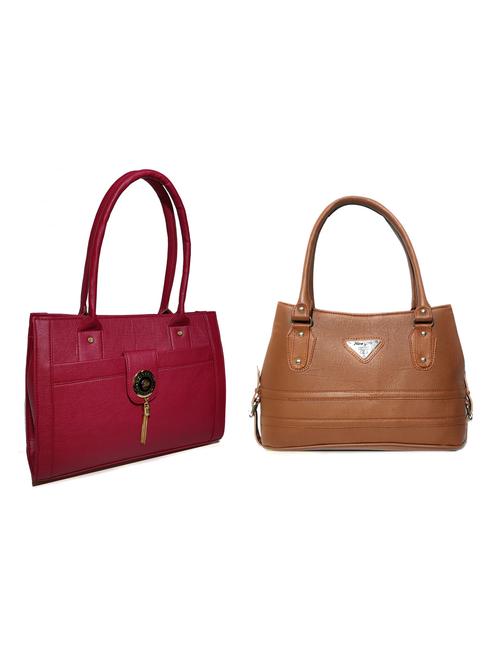 multi colored leatherette (pu) combo handbag - 18172144 - Very Small Image - 1