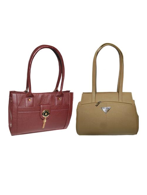 multi colored leatherette (pu) combo handbag - 18172238 - Very Small Image - 1