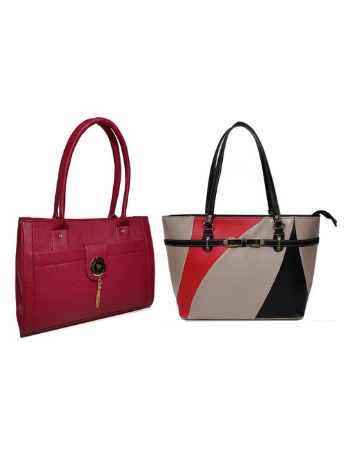 multi colored leatherette (pu) combo handbag - 18172279 - Very Small Image - 1