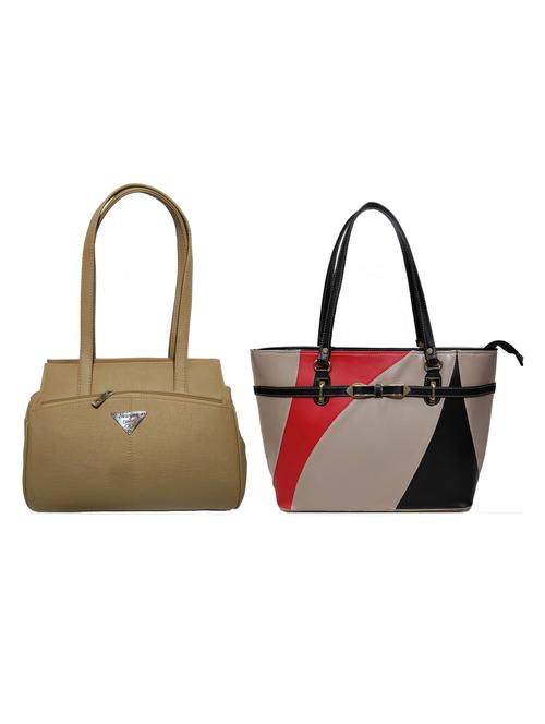multi colored leatherette (pu) combo handbag - 18172282 - Very Small Image - 1