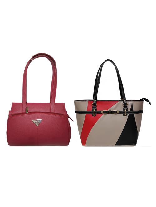 multi colored leatherette (pu) combo handbag - 18172283 - Very Small Image - 1