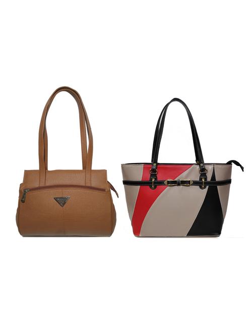 multi colored leatherette (pu) combo handbag - 18172284 - Very Small Image - 1