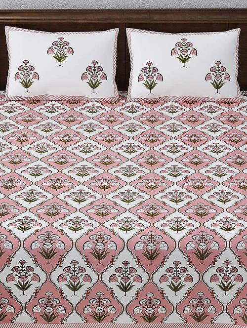 brask india cotton 300 tc printed king size bedsheet with two pillow cover (bedshe size 90 x 108 inch) - 18172505 - Very Small Image - 1