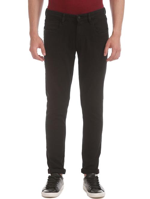 black solid plain denim jean - 18173228 - Very Small Image - 1