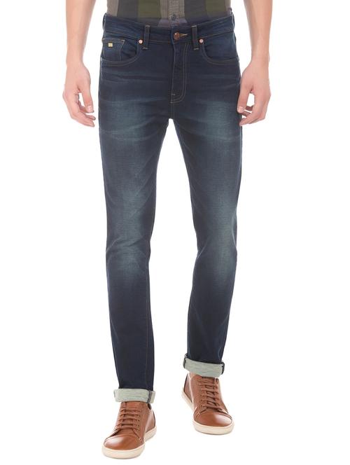 dark blue cotton blend jeans - 18173336 - Very Small Image - 1