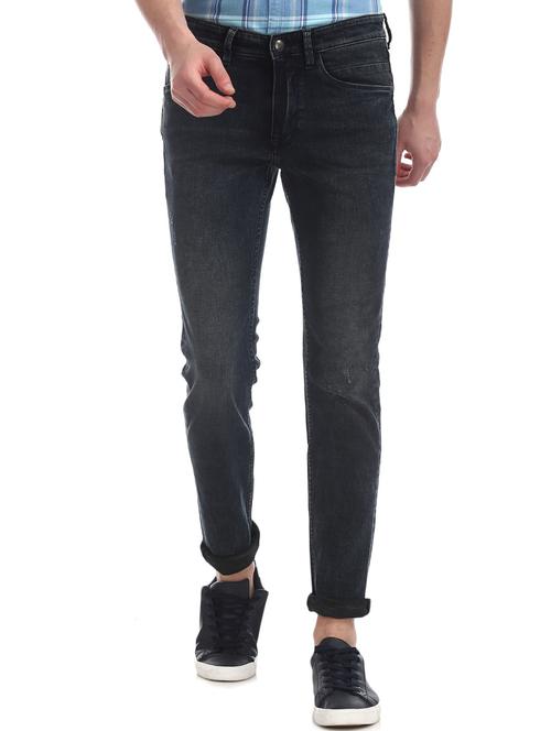 black light-washed distressed denim jean - 18173469 - Very Small Image - 1