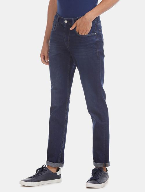 dark blue cotton blend jeans - 18173863 - Very Small Image - 1
