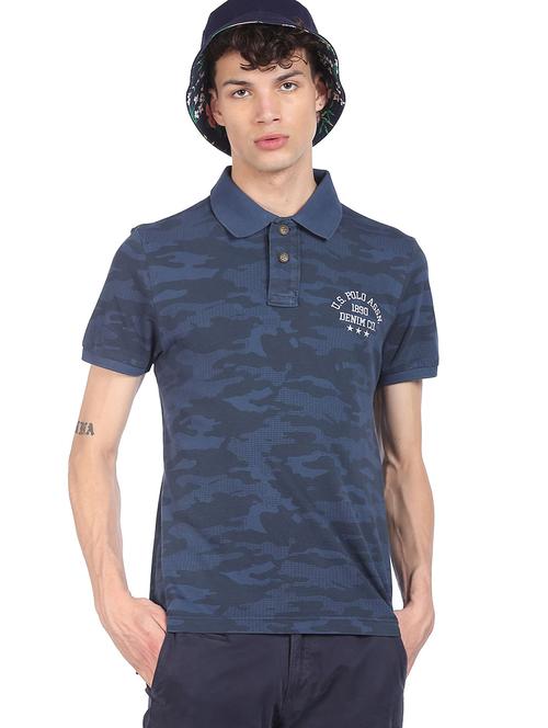 navy blue cotton t-shirt - 18174535 - Very Small Image - 1