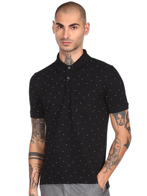 black printed polo t-shirt - 18174617 - Very Small Image - 1