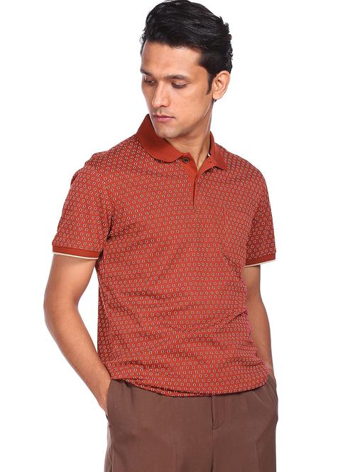 red printed polo t-shirt - 18174623 - Very Small Image - 1