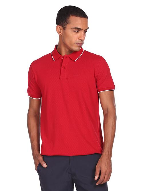 red solid polo t-shirt - 18174705 - Very Small Image - 1