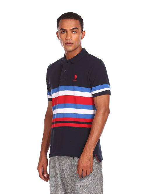 navy blue cotton t-shirt - 18174762 - Very Small Image - 1