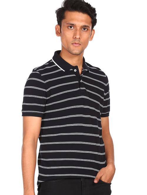 black striped polo t-shirt - 18174768 - Very Small Image - 1