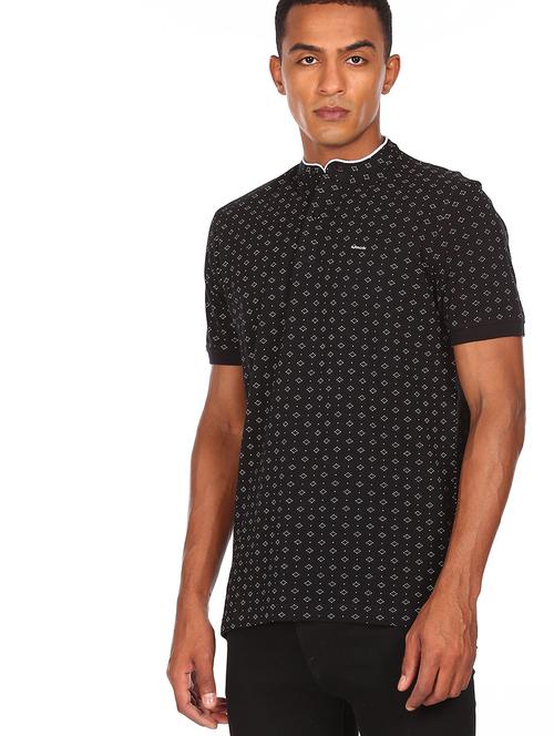 black printed polo t-shirt - 18174896 - Very Small Image - 1