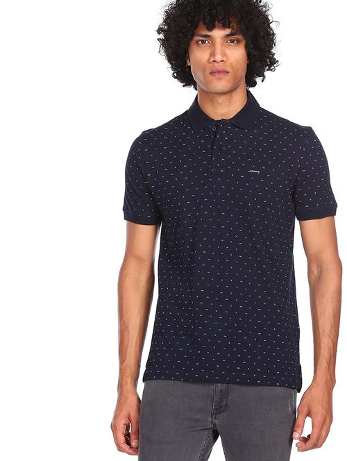 blue printed polo t-shirt - 18174907 - Very Small Image - 1