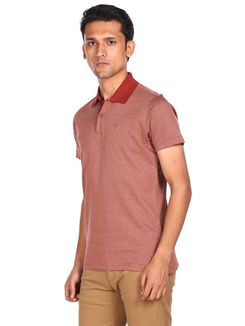 red self-design polo t-shirt - 18175061 - Very Small Image - 1